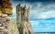 скалы, море, замок, руины, шотландия, keiss castle в шотландии, keiss castle, замок кейс