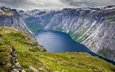 озеро, горы, пейзаж, норвегия, озеро рингедалсватн