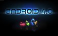 андроид, жёлтая, голубая, краcный, android 4.0, грин