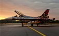 закат, самолет, истребитель, сражающийся сокол, f-16и