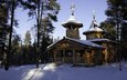 природа, храм, зима, финляндия, монастырь. собор, лапландия