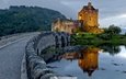 шотландия, замок эйлен-донан. живописное место неподалёк, небольшого городка в шотландском высокогорье., замок эйлен-донан