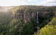 скалы, лес, панорама, водопад, австралия, belmore falls, водопад белмор, kangaroo valley