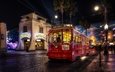 ночной город, экскурсионный трамвай