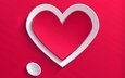 сердце, любовь, объем, сердечки, красный фон, аппликация