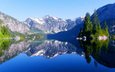 озеро, горы, природа, отражение, пейзаж, канада