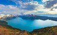 озеро, горы, природа, вид сверху, британская колумбия
