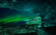 сияние, лёд, пещера, исландия, национальный парк, ватнайекюдль