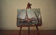 рисунок, город, париж, эйфелева башня