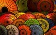 разноцветные, цвет, зонт, зонтики, китайские