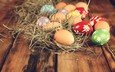сено, пасха, яйца, праздник