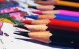 разноцветные, карта, карандаши, цветные, цветные карандаши