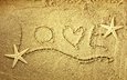 песок, слова, сердце, любовь, морская звезда