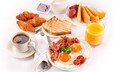 клубника, кофе, хлеб, чашка, завтрак, яйца, молоко, выпечка, помидор, кубок, круасан, круассан, сок, варенье, яичница, бекон, baking