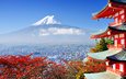храм, гора, япония, вулкан, токио, фудзияма, chureito pagoda, фудзиёсида