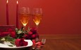 свечи, розы, шампанское, день святого валентина, 14 февраля