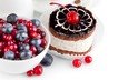 ягоды, черника, сладкое, десерт, пирожное, вишенка, клюква