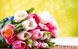 цветы, весна, букет, тюльпаны, подарок
