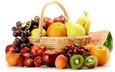 виноград, фрукты, яблоки, апельсины, клубника, черешня, арбуз, корзина, ягоды, киви, бананы, груши, абрикосы, нектарин