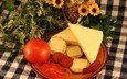 цветы, зелень, стол, сыр, овощи, колбаса, натюрморт