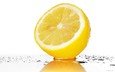 вода, капли, фрукты, лимон, белый фон, цитрусы, половинка