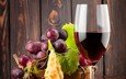 виноград, сыр, вино, красное вино, бокал вина