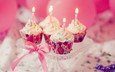 свечи, сладкое, день рождения, пирожное, свечки, кексы, кексики