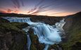 водопад, поток, исландия, каскад, гюдльфосс, водопад годафосс