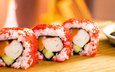 рыба, икра, рис, суши, роллы, морепродукты, японская кухня