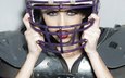 девушка, шлем, лицо, спорт, американский футбол, защитный механизм, сексуальный взгляд
