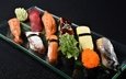 рыба, японская еда, суши, роллы, морепродукты, японская кухня, сервировка