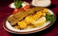 еда, лимон, овощи, мясо, persian food, kabab barg, joje kabab, кебаб