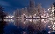 небо, деревья, снег, зима, спокойствие, фотограф, пруд, сергей денисюк
