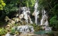 деревья, скалы, природа, лес, водопад, лаос, kuang si waterfall