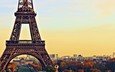 пейзаж, париж, архитектура, франция, эйфелева башня