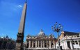 небо, фонарь, обелиск, ватикан, площадь святого петра, собор святого петра, базилика святого петра