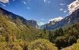 деревья, горы, лес, пейзаж, йосемитский национальный парк, ка­ли­фор­нийс­кая