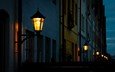 ночь, фонари, город, улица