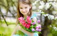 девочка, весна, тюльпаны, ребенок, девочки, маленькая, тульпаны