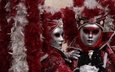 маска, венеция, перья, костюм, карнавал