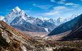 горы, гималаи, непал, ама-даблам