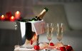 свечи, любовь, романтика, вино, бокалы, сердечки, шампанское, мелодрама, cвечи, валентинов день