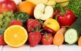 виноград, клубника, апельсин, яблоко, овощи, морковь, помидор, бананы, морковка, перец, fruits, эппл, виноградные