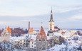 снег, зима, замок, город, церковь, городской пейзаж, эстония, таллин, ilya orehov