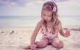 море, песок, пляж, дети, девочка, ребенок, купальник, маленькая