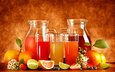 напиток, фрукты, апельсины, клубника, ягоды, апельсин, лайм, напитки, черника, стакан, графин, сок