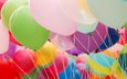 шары, макро, разноцветные, праздник, воздушные шарики, нитки
