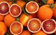 фрукты, апельсины, цитрусы, половинки