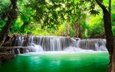 деревья, река, природа, лес, водопад, таиланд, джунгли, каскад, водопад хуай мэй хамин, huay mae khamin waterfalls, khuean srinagarindra national park, водопад хуай мае кхамин