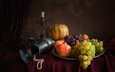 виноград, фрукты, яблоко, свеча, кувшин, ожерелье, тыква, натюрморт, гранат